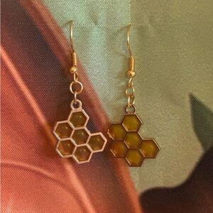 !!HANDMADE HONEYCOMB EARRINGS!!
